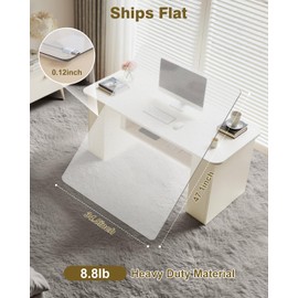 Blvornl 34.5"*47.1" Hard Material Chair Mat for High Pile Carpet and Hardwood Floor, Heavy Duty Computer Chair Mat, Frosted Clear Chair Pad for Rolling Chairs Office and Home Clear