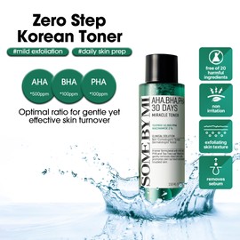 SOME BY MI AHA BHA PHA 30 Days Miracle Toner – 5.07oz, 150ml – Korean Salicylic Acid Exfoliating Face Toner for All Skin Types – Daily Pore Care & Oil Control with 2% Niacinamide – Korean Skin Care