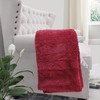 BYTIDE Soft Fuzzy Plush Faux Fur Herringbone Textured Throw Blanket,
