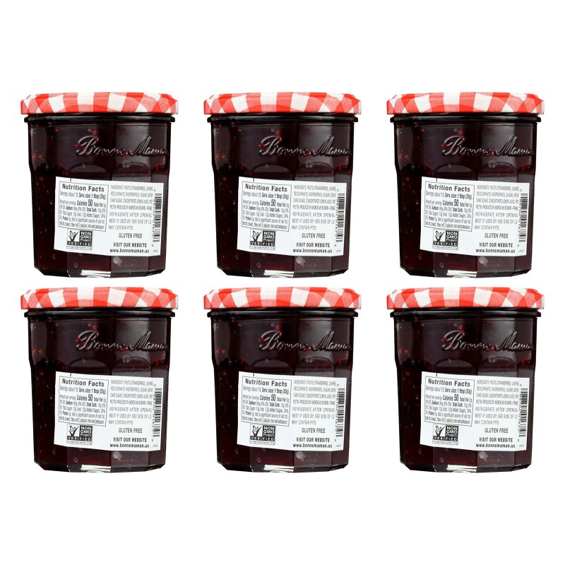 Bonne Maman Four Fruit Preserves 13 Ounce Pack of 6