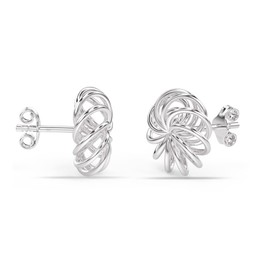 LeCalla 925 Sterling Silver Italian Openwork Swirl Stud Earrings for Women Teen