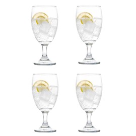 Cristar Lexington Glass Water Goblets Set Of 4, 16.5oz Dishwasher Safe Drinking Goblets For Iced Tea, Sangria, Lead-Free Stemmed Water Glasses, Made in Colombia.