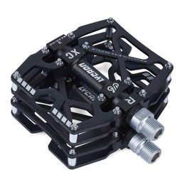 LYCAON Bicycle Pedals MTB Pedal, CNC Aluminium Alloy Non-Slip Cr-Mo Spindle Bicycle Pedal, 3 Bearing Pedals for 9/16 Inch MTB BMX Bicycle Mountain Road Bike (Black)