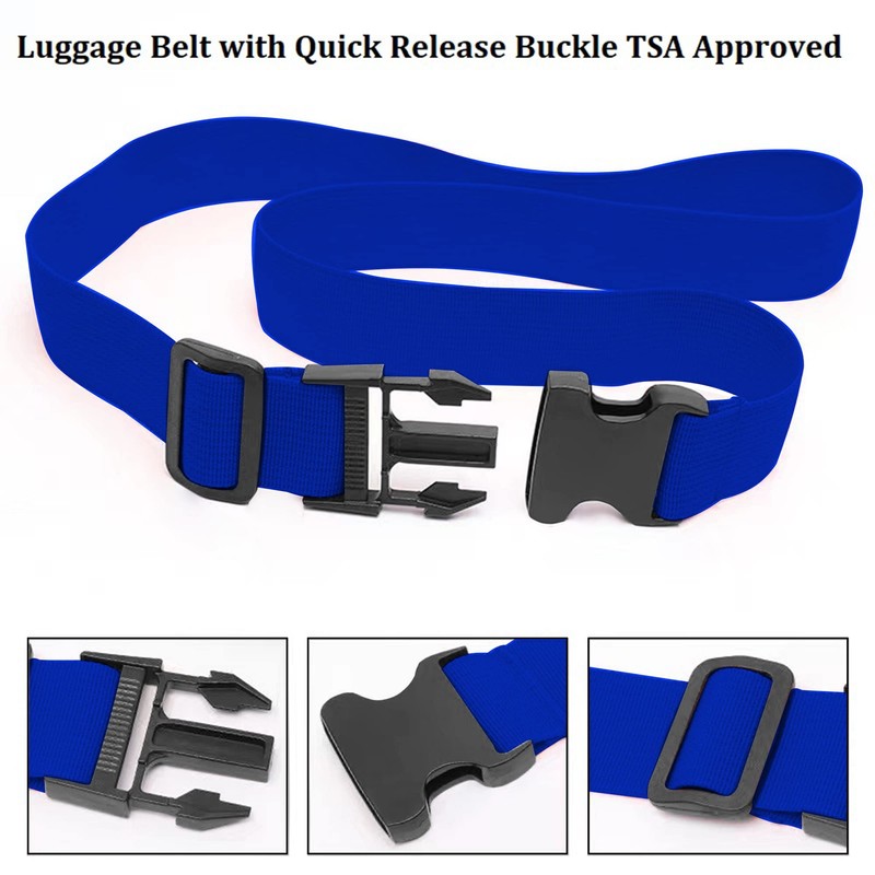 2 Pack Suitcase Straps, Bright Color Adjustable Luggage Belts, TSA