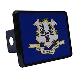 Connecticut State Flag Trailer Hitch Cover Plug CT