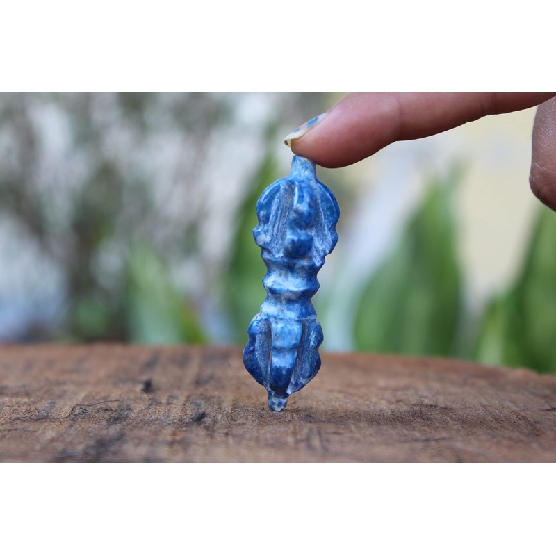 Jet Genuine Mini Lapislázuli Dorje Free Folleto Jet International Crystal