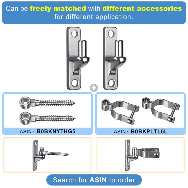 Insaga Cast Gate Hinges Heavy Duty, 304 Stainless Steel Wall