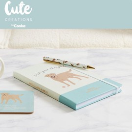 P Dot Wolf Cute Creations Labrador Dog Pen - Premium Black Writing Pen in Gift Box with Adorable Labrador Design, Gold Accents | Perfect for Dog Lovers, Gifts