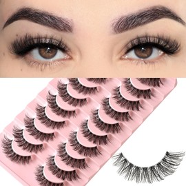 FARRED Natural False Eyelashes Cat Strip Invisible Band Faux Mink Wispy Thin Clear Category Pack Full Volume Medium Length 8-14mm Short Wispipes Pestanas Postizas C1 | 8-14MM / FARRED 내추럴 인조 속눈썹 고양이 스트립 보이지 않는 밴드 가짜 밍크 위스피 얇은 클리어 카테 팩 전체 볼륨 중간 길이 8-14mm 