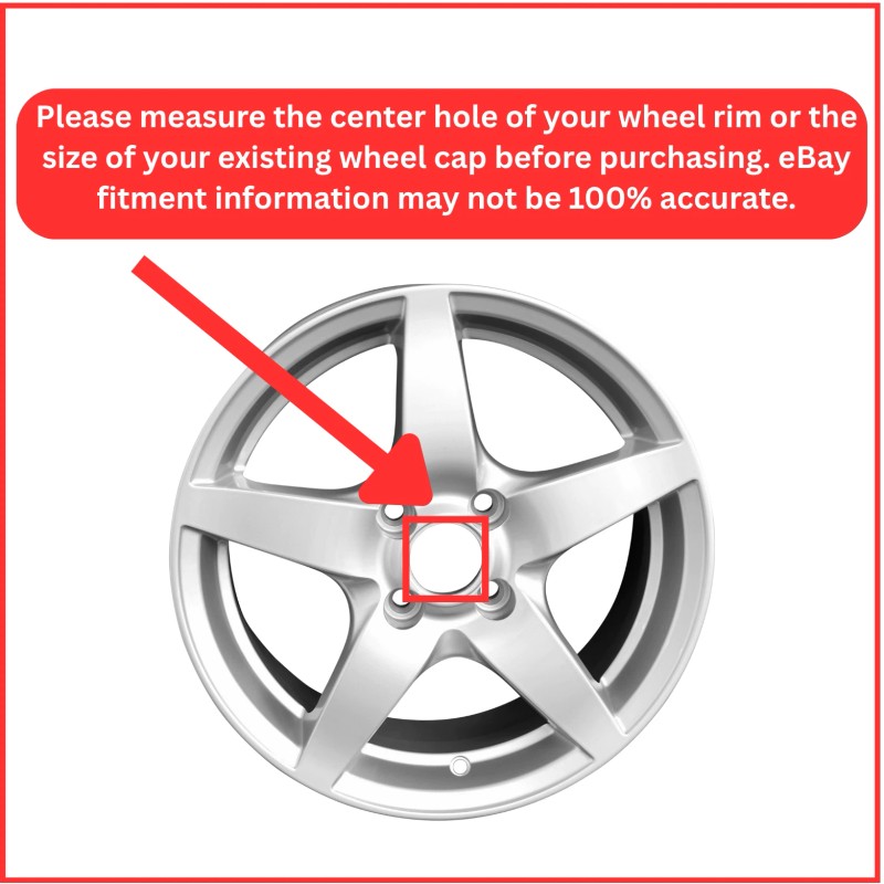 Honda SET OF 4 BLACK-RED 69 mm/2.72in Wheel Center Caps