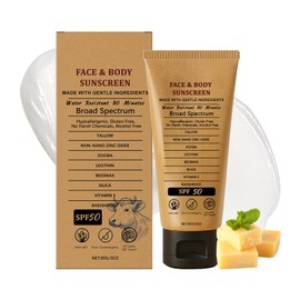 Beef Tallow Sunscreen SPF 50 - Grass Fed Beef Tallow, Non-Nano Zinc Oxide Sunblock, Water Resistant, Clean Non-greasy Formula for Face and Body, 3 Oz