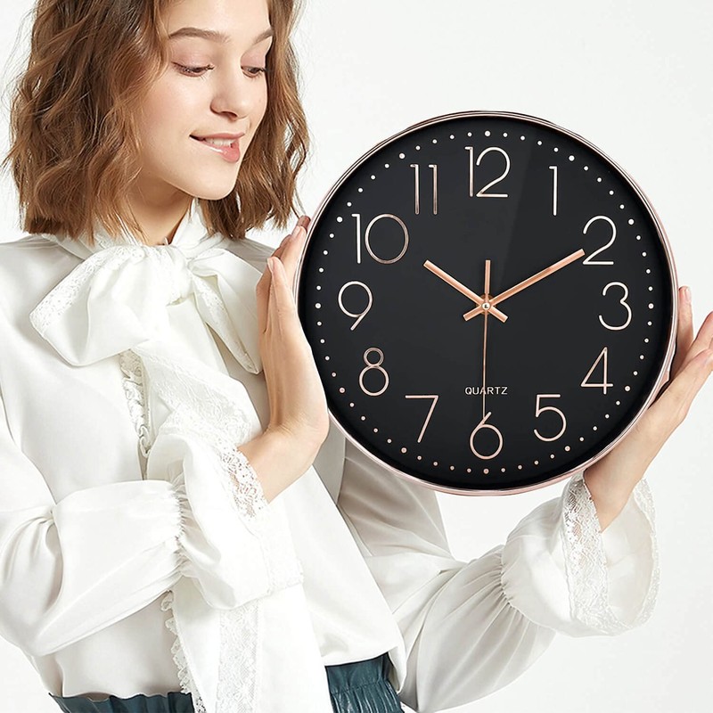 LiRiQi 30 cm Modern Quartz Silent Wall Clock, Wall Clock