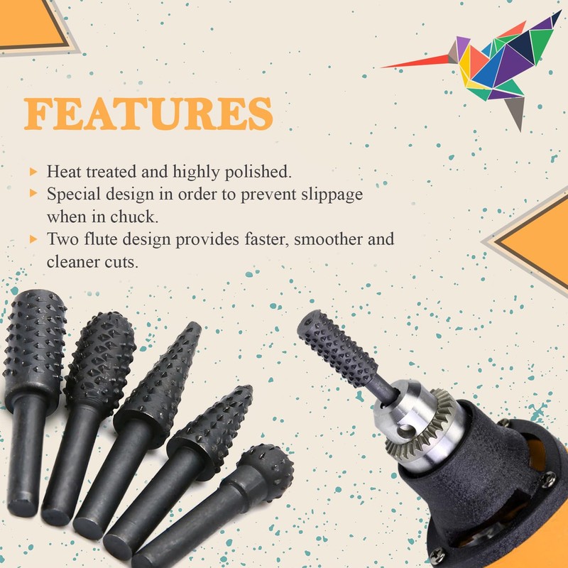 KOLIBROX 1/4'' DIY Drill Bit Set - Precise Carpentry Tools