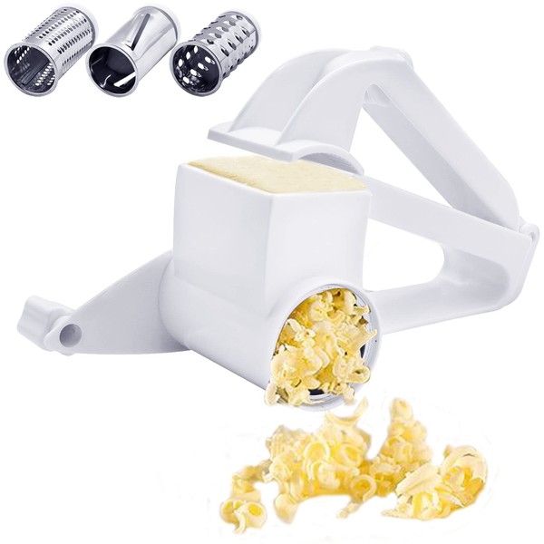Rotary Cheese Grater, Yeelua Kitchen Rotary Grater with 3 Stainless