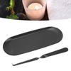Candle Holder Tray with Wick Dipper Decorative Oval Shape Mattee