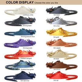 LehuoMaker 3D Printed Dragon with Wings, Fidget Dragon Toys, 3D Printed Animals, Flexible Articulated Winged Crystal Dragon Model,Home Office Decor Desktop Pet(Gradation Blue Green)