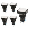 Baomain 5-Pack 16mm (5/8") 12V DC Momentary Push Button Switch