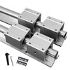 GUWANJI 2Pcs SBR20-1200mm Slide Linear Rail with 4Pcs SBR20UU Square