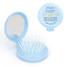 Folding Hair Brush Birthday Gifts for Women 18st 21st 30th 40th 50th 60th 70th Birthday Gifts Presents for Her Mom Mother Aunt Godmother Sister Grandma Grandmother Besite Friend Wife Grilfriend