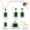 Aheli Gold Plated Cubic Zirconia Studded Green Pendant Chain Drop