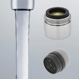 Neoperl Tom Thumb Clear Small Size Faucet Aerator PCA Perlator Laminar Flow Stream Male/Female Bathroom Housing/Washer/Insert (Yellow 2.2 GPM, Male)