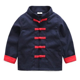 Mud Kingdom Boys Tang Jacket Navy Blue Traditional Chinese Lunar Year Size 14