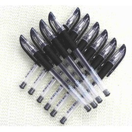 Uni-ball Signo Rubber Grip & Stick Ultra Micro Point Gel Pens -0.28mm-black Ink-value Set of 10