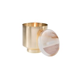 Aromatique Tique & Stone Onyx Brass Decorative Fragrance Candle (Mandarin Rosemary, 12oz)