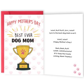 Zyulin Dog Mom Mother's Day Gifts, Cute Gifts for Best Dog Mom, Happy Mothers Day Card from Dog