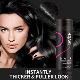 SEVICH Hair Fibers for Thinning Hair, Hair Building Fibers Instantly Thicker & Fuller Look,Hair Powder for Men & Women 25g Black