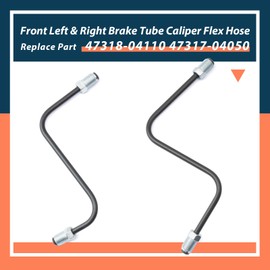 Lisnhlin Front Left & Right Brake Tube Caliper Flex Hose Replacement for Toyota Tacoma 2005 2006 2007 2008 2009 2010 2011 Replace Part 47318-04110 47317-04050