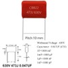 XUGERIP 20pcs 630V 473J 0.047UF CB22 Metallized Polypropylene Polyester Film