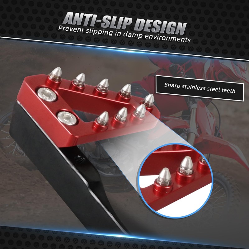 NICECNC Red Forged Adjustable Brake Pedal Tip Compatible with Honda