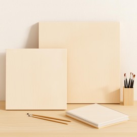 Wooden Canvas Panels Board 6x6 Inch-Square Wooden Panels Art Wood Boards for DIY Painting Crafts Christmas Supplies