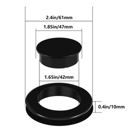 2 Pieces Silicone Patio Table Umbrella Hole Ring Plug and Cap Set for Outdoors Patio Garden Table Deck Yard, 2inch(Black)