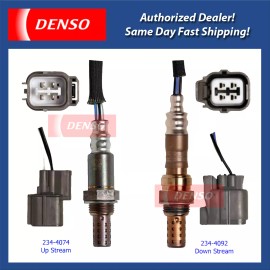 Denso Oxygen Sensor Up & Down Stream Set 2PCS. for 2001-2003 Honda Civic 1.7L