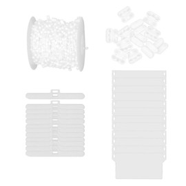 LaMure 37 Pcs Vertical Blind Accessories Set Includes 12 pcs 3'' Wide Top Hangers 12 Bottom Weights Slats 10M Bottom Chain and 12 Pcs Chain Connector