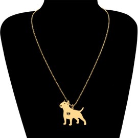 DALANE Stainless Steel Cute Pug Dog Necklace 18k Gold-Plated Pendant Pets Puppy Jewellery Gifts for Women Girls Dog Lovers Charms, Stainless Steel, No Gemstone