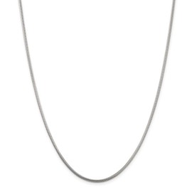 Chain Necklace White Sterling Silver Snake 16 in 2 mm 2mm Round