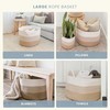 OrganiHaus Large Woven Storage Basket for Blankets and Toys 20"
