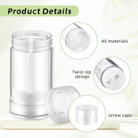 glasstore 10 Pcs Empty Deodorant Containers Bottom Fill Deodorant Bottles Refillable DIY Deodorant Tubes Lip Balm Tubes (clear, 75ml/2.5oz)