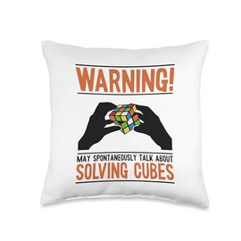 May Spontaneously Talk About Solving Cubes Cubing Speedcuber Throw Pillow