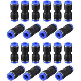 8mm Quick Fitting, 5/16” OD Push to Connect Pipe Tube Straight Fittings, Pneumatic Air Line Connector 20Pcs