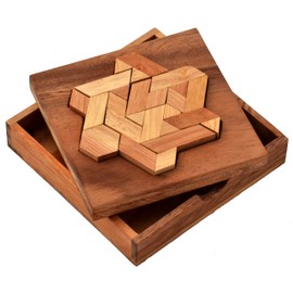 Star Puzzle Box Puzzle Wood Puzzle Wooden Puzzle Tangram Puzzle, Puzzle Game, Template Puzzle, Soma Cube 2D Wooden Puzzle IQ Test, IQ Puzzle Children's Puzzle Learning Puzzle School