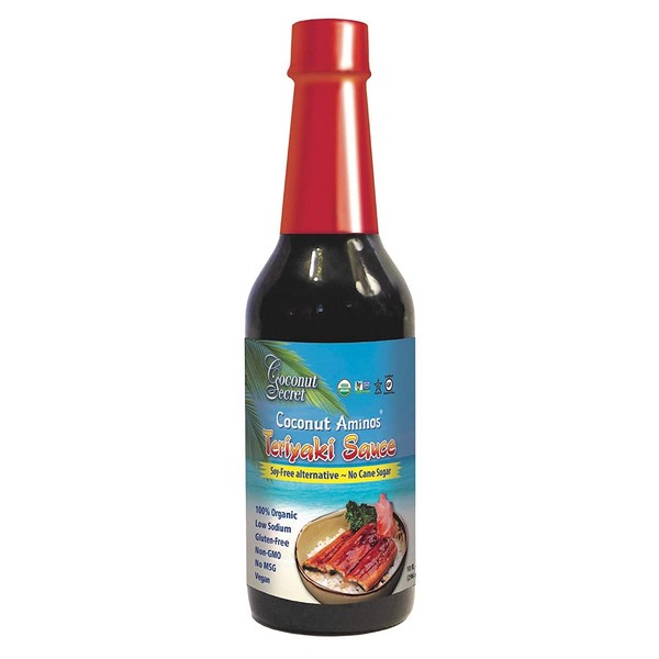 Coconut Secret Coconut Aminos Teriyaki Sauce (2 Pack) - 10 fl oz - Low Sodium Soy-Free Teriyaki Alternative, Low Glycemic - Organic, Vegan, Non-GMO, Gluten-Free - 40 Total Servings