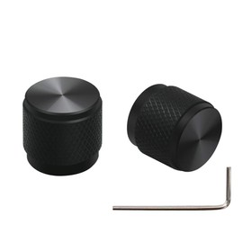 mxuteuk KNOB-04-BK Guitar Knobs Black Aluminium Rotary Potentiometer Knobs for Electric Guitar Bass Replacement Part Type 17 x 16 mm Pack of 4