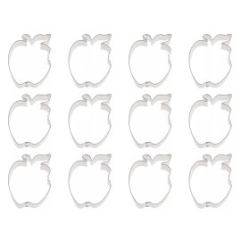 Unbranded 1 Dozen (12 pieces) Apple With Bite Cookie Cutter 4 in Metal Party Favors USA