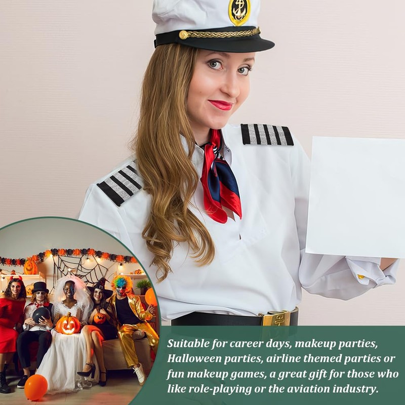 AHANDMAKER 4 Pairs Uniform Epaulettes, 2-Colour Striped Polyester Epaulettes, Pilot