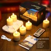 YBU Rechargeable Flameless Flickering Tea Light Candles with Remote &