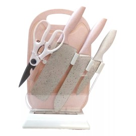 K&H Cuchillos Cocina Profesional Set D 6 Y Base Acero Inoxidable